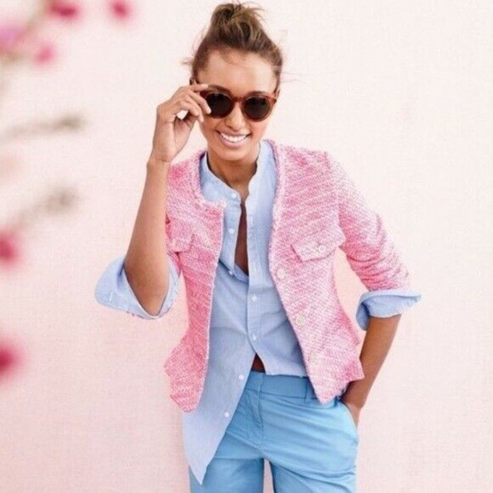 J. Crew Peplum Jacket in Neon Fuchsia Tweed NWT